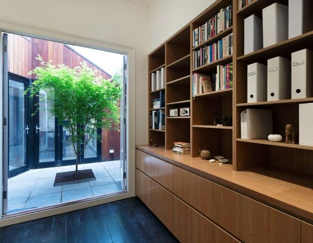 Newly installed shelving and storage space